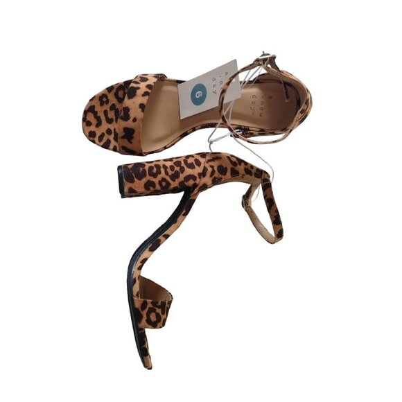 A New Day Leopard Print Heeled Sandals Size 6 Womens Open Toe Ankle Strap Heels - Picture 2 of 6